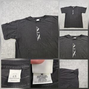 VTG Armani Exchange T Shirt Mens M Medium Black Made USA A/X Logo Graphic Tee